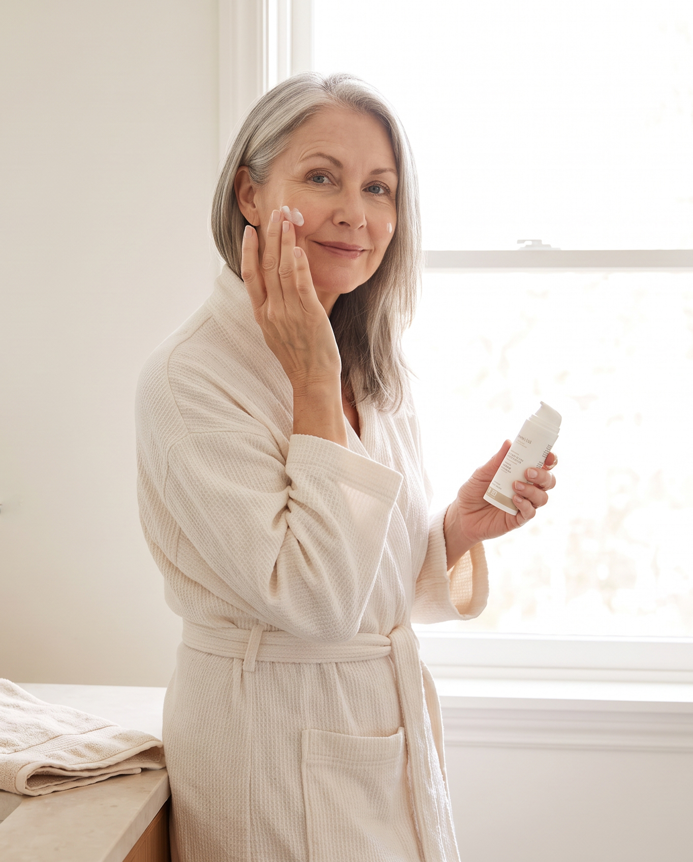Woman applying Scent Free 24-Hour Cream